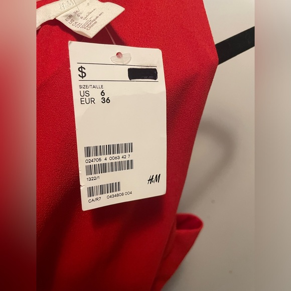 H&M BNWT Red Cut Out Dress Size 6 - Picture 7 of 9